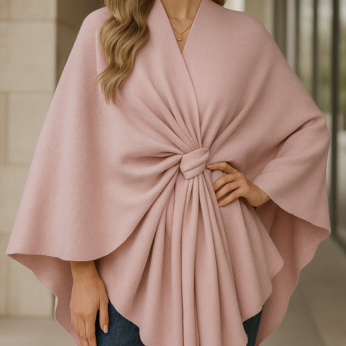 Yvonne - Draped Poncho