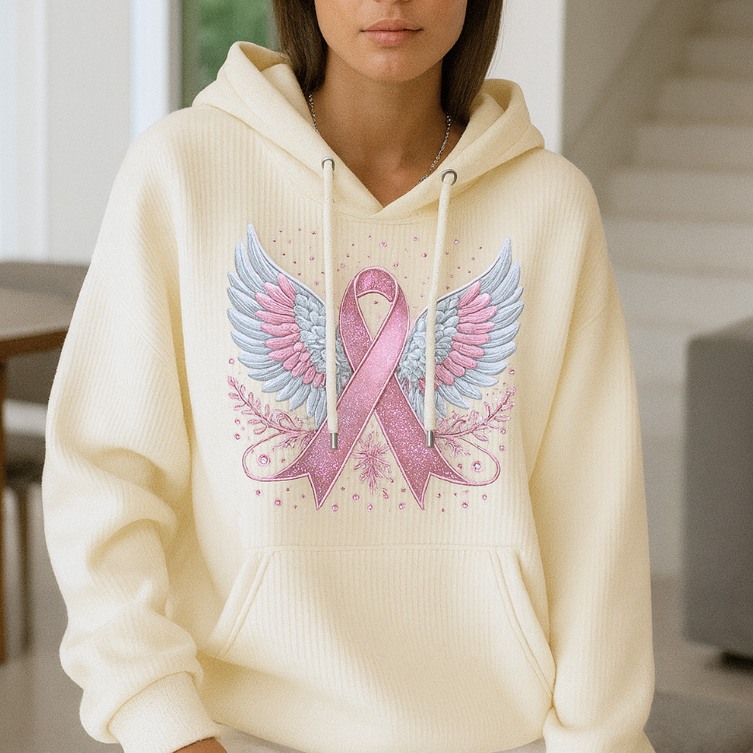 Briana - Sweater with Breast Cancer Ribbon