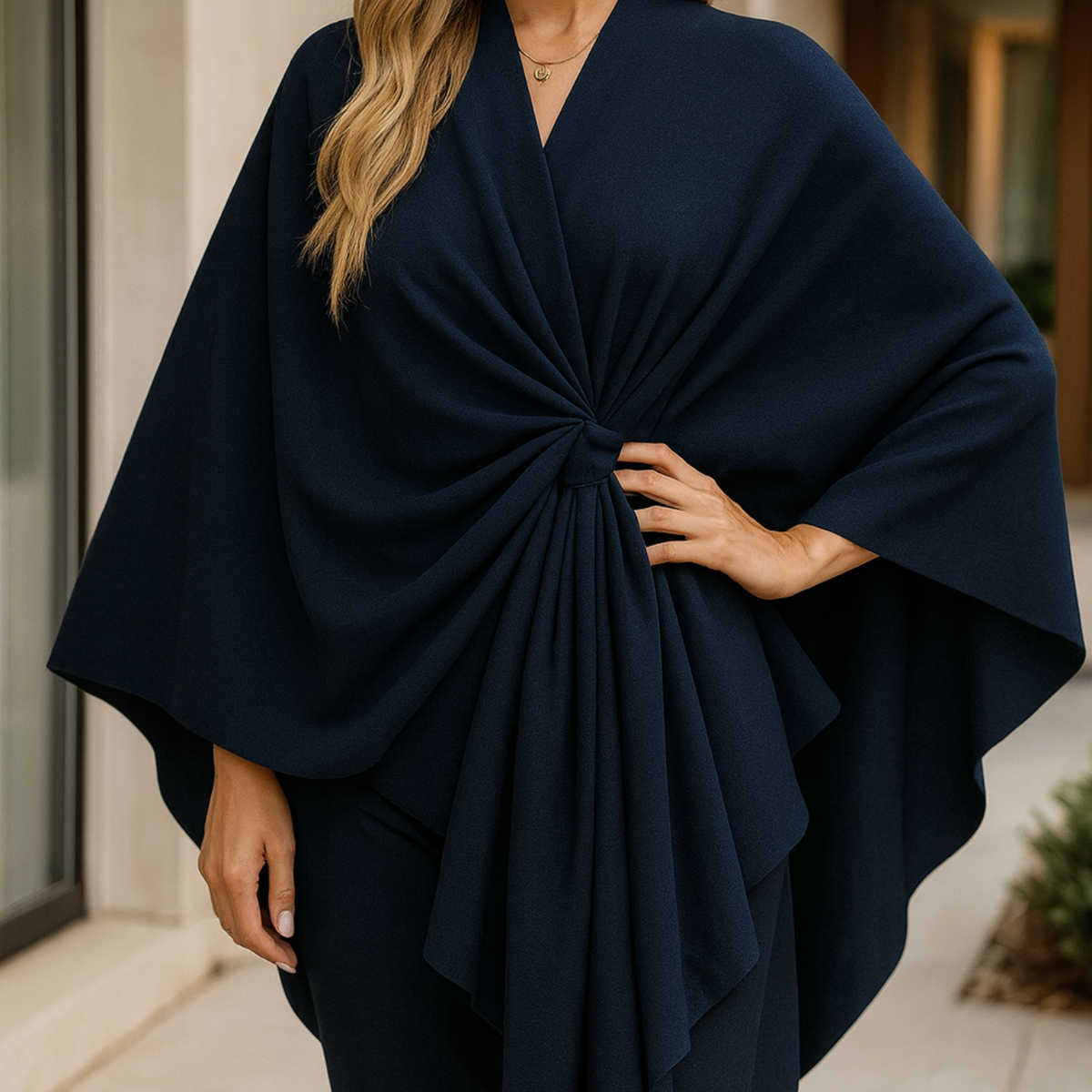 Yvonne - Draped Poncho