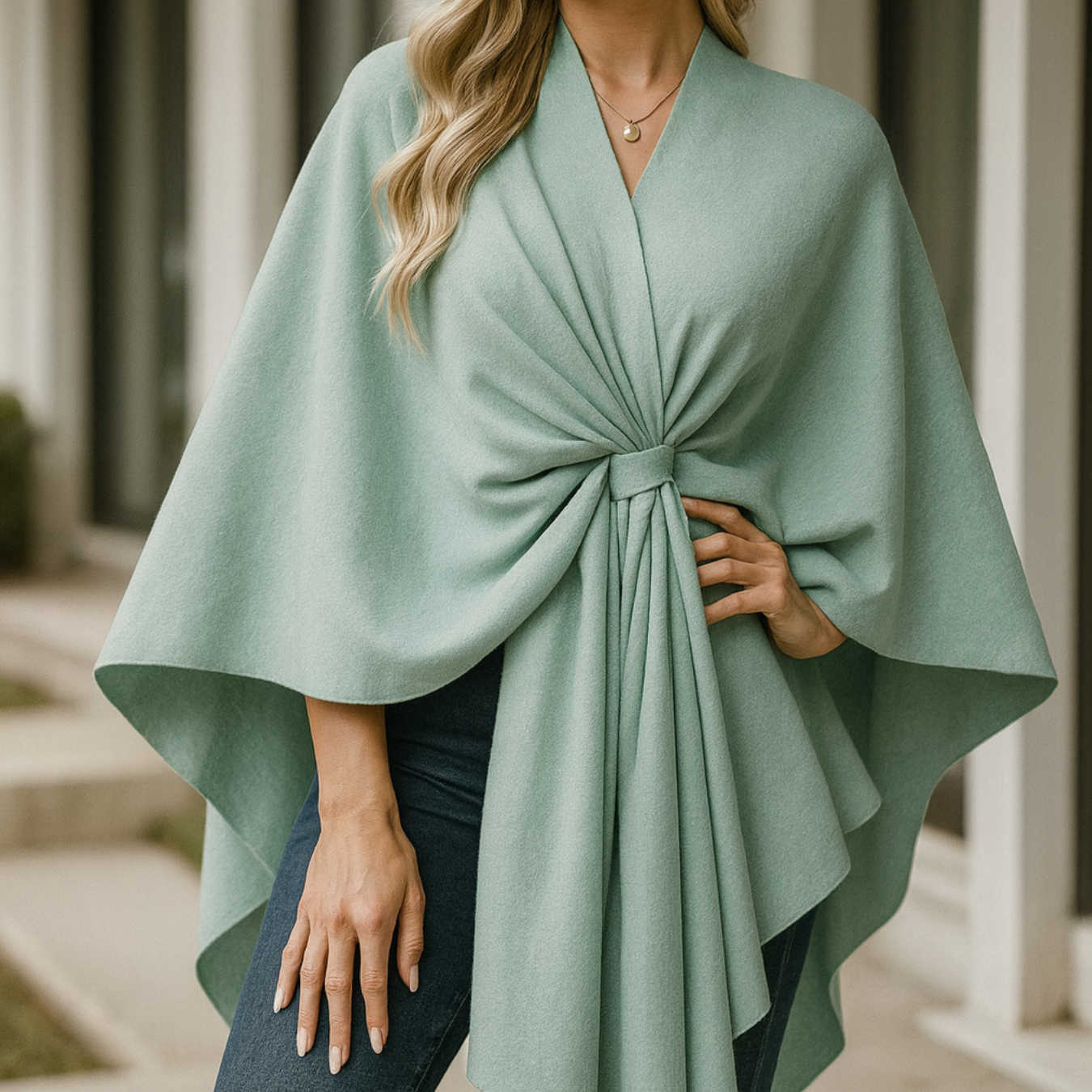 Yvonne - Draped Poncho