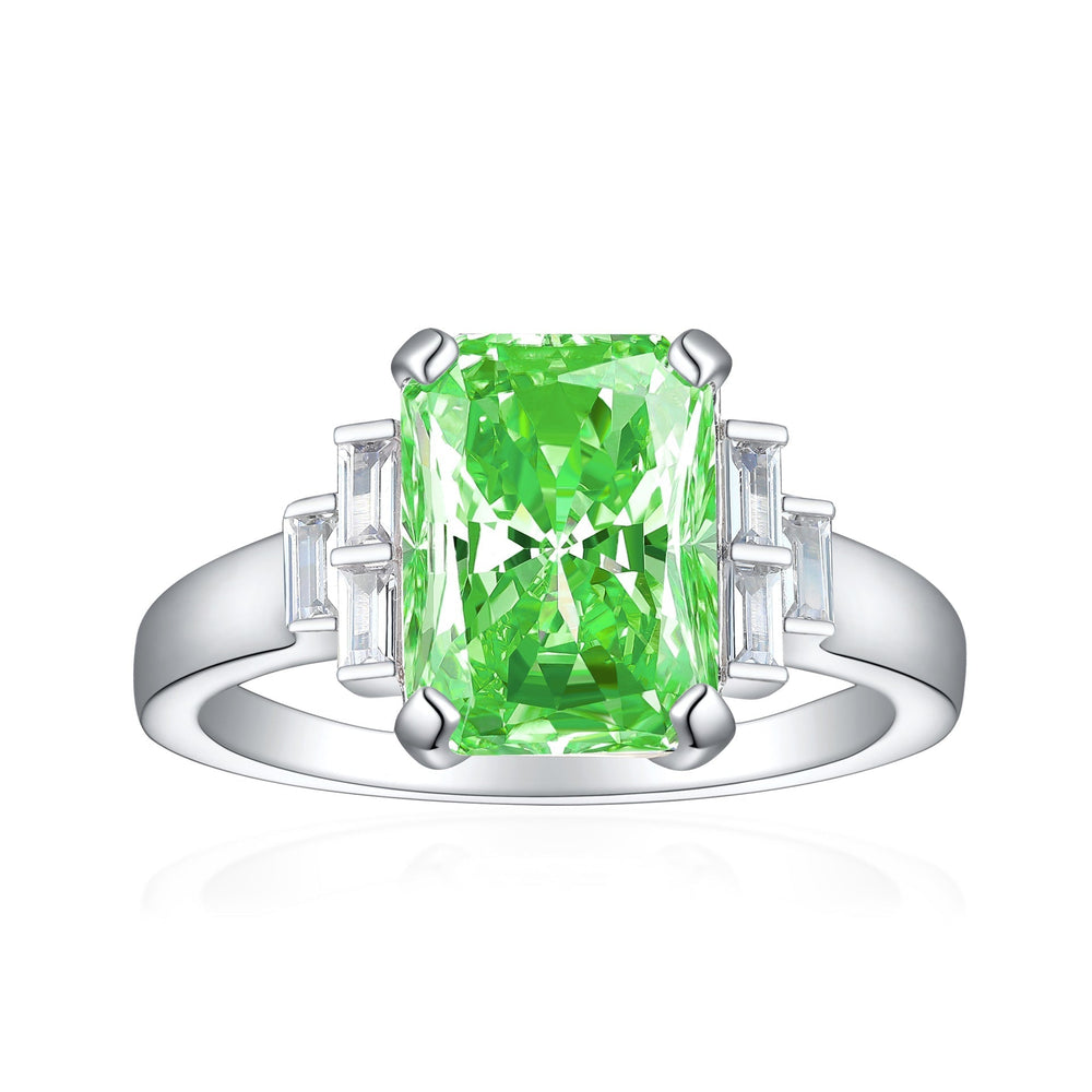 4.0CT. Radiant Cut Sterling Silver Engagement Ring (Multi Color Available) shine of diamond