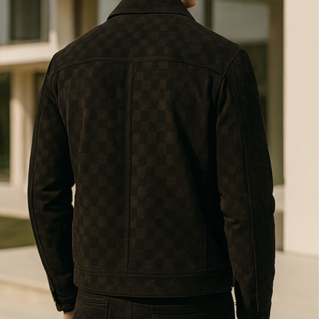Nico - Checkered Suede Jacket