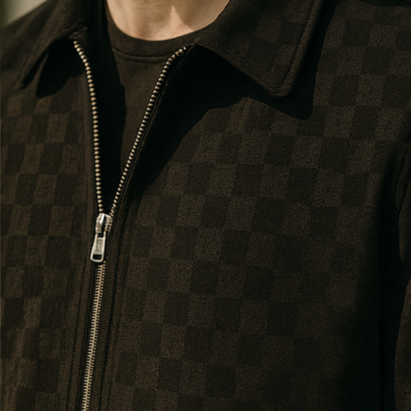 Nico - Checkered Suede Jacket