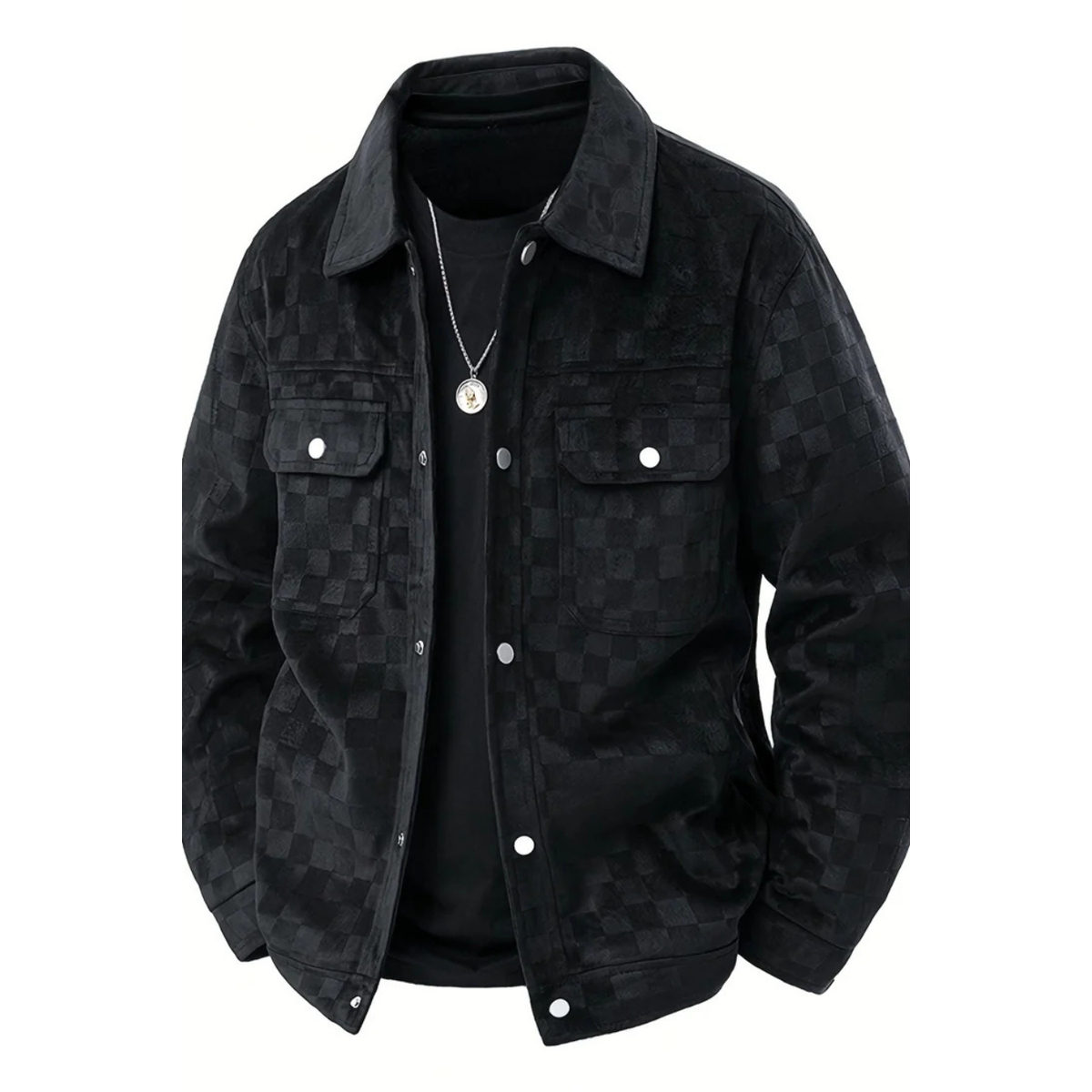 Nico - Checkered Suede Jacket