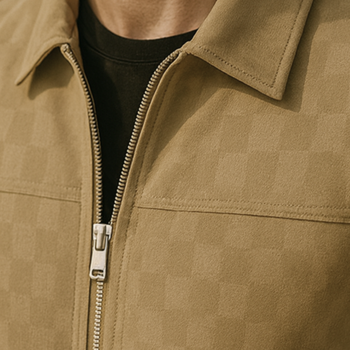 Nico - Checkered Suede Jacket