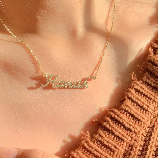 Personalized Full Pave Name Necklace in 925 Sterling Silver Shine of Diamond