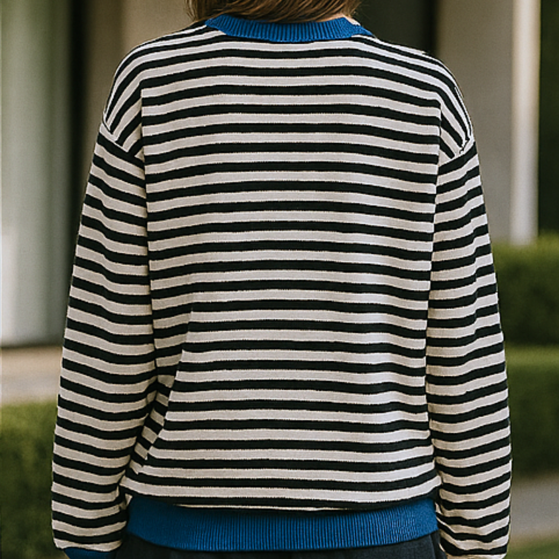 Dahlia - Striped Cotton Sweater