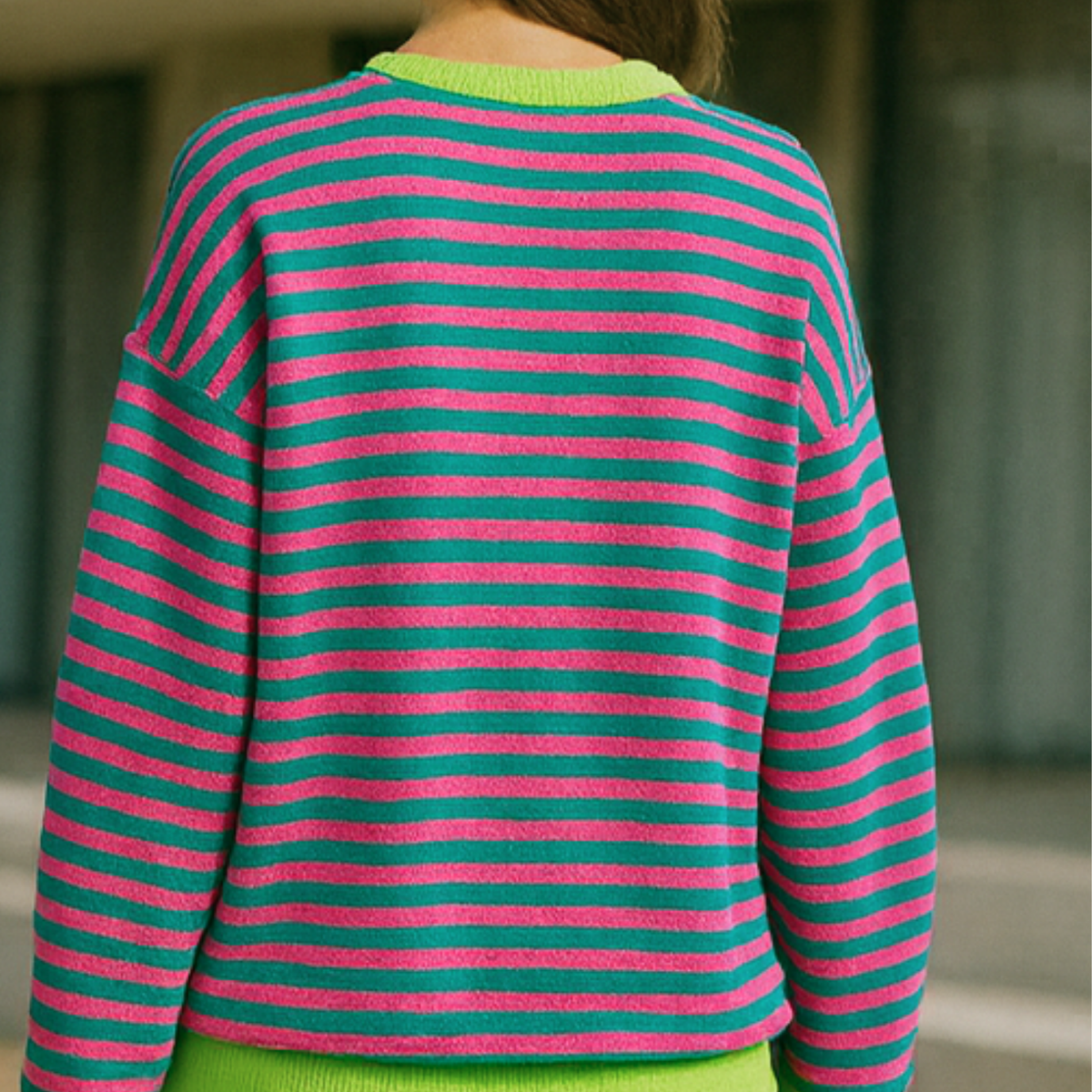 Dahlia - Striped Cotton Sweater