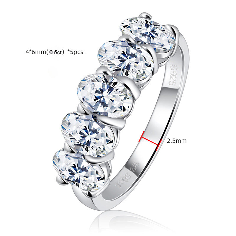 2.5 Ct Oval Cut Moissanite White Gold Band Carly Jewelry