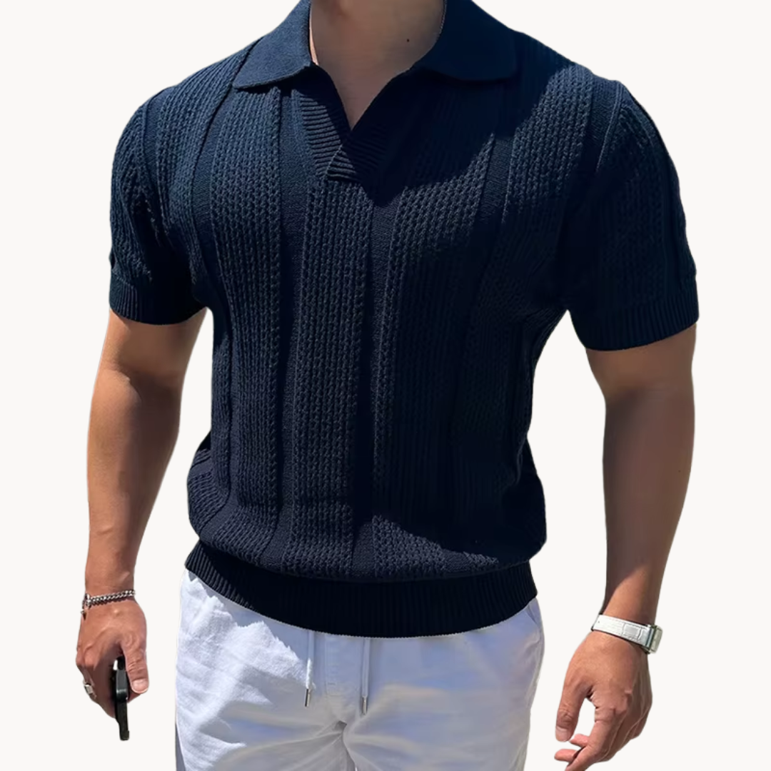 Open Collar Sheer Mesh - T-Shirt
