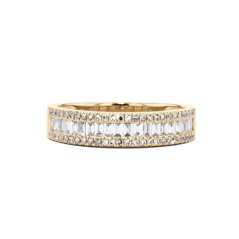 2PCS Radiant Cut Ring With Baguette Band Bridal Set in Sterling Silver Shineofdiamond
