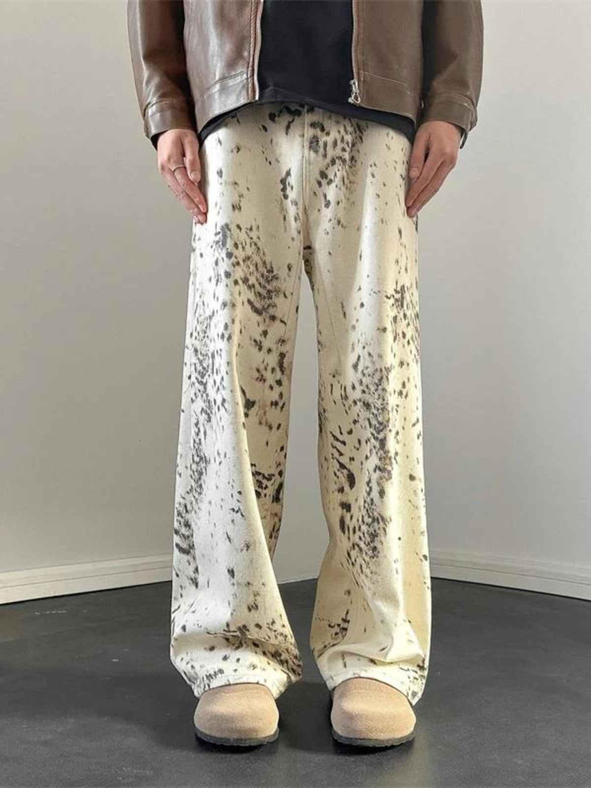 Leopard Print Baggy - Jeans