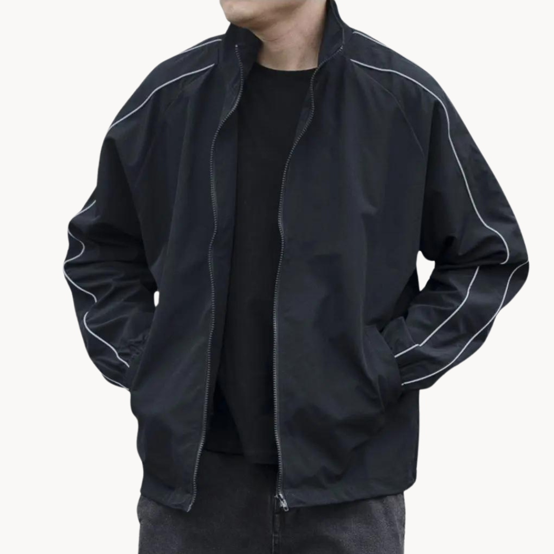 Dash-Stripe Zip-Up Athletic - Track Jacket
