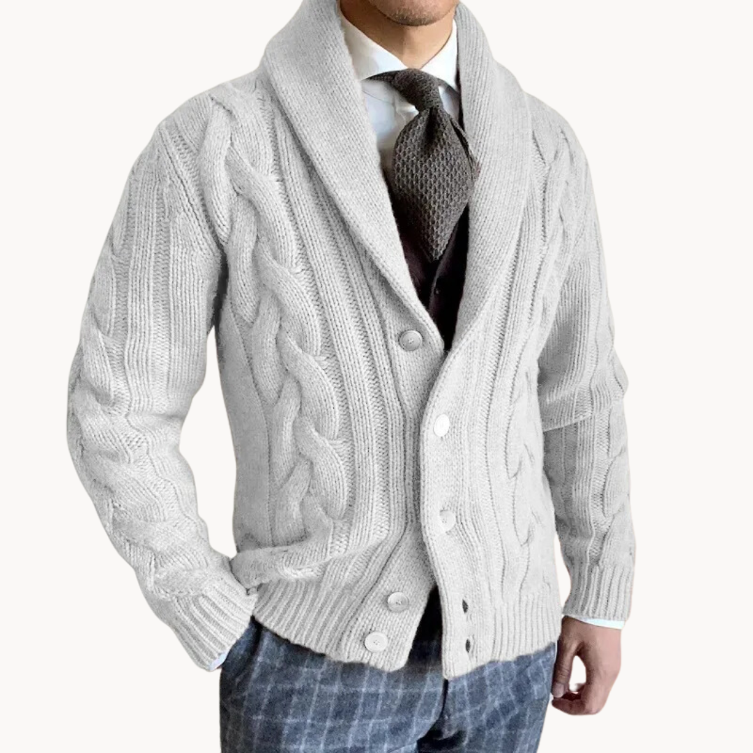 Knit Shawl Collar - Cardigan