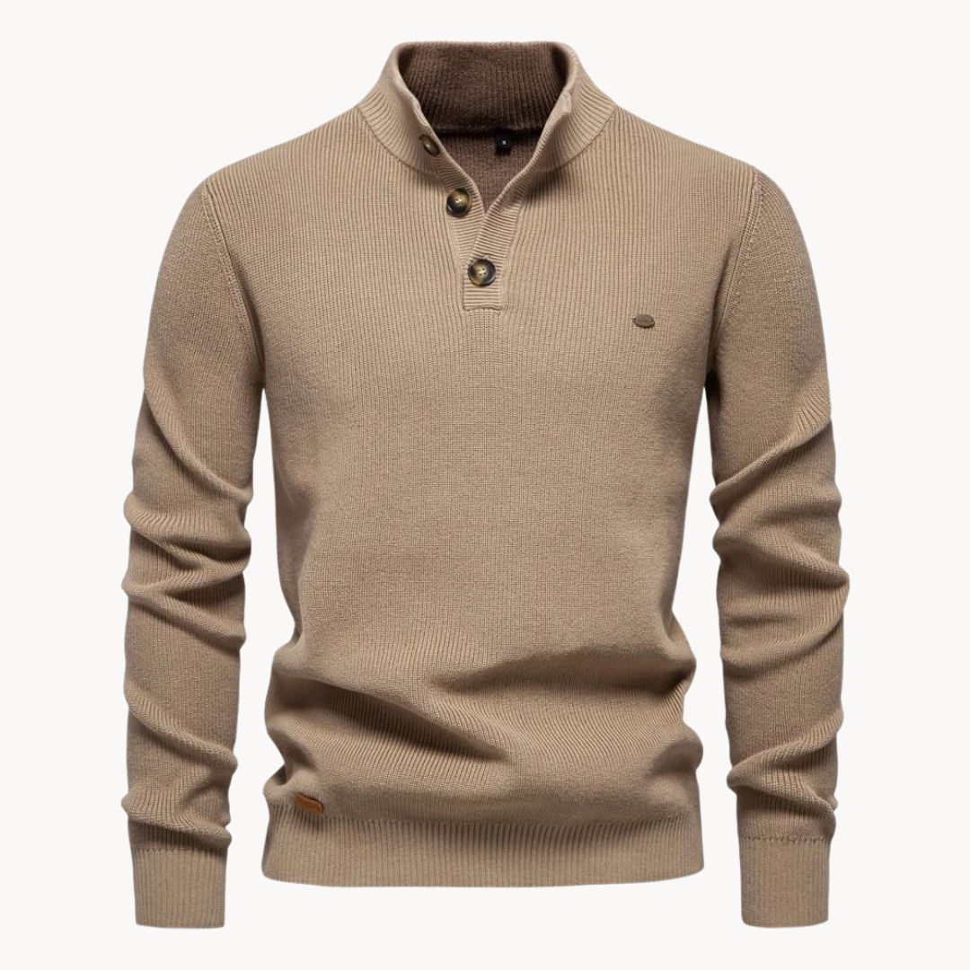 Button Mock Neck - Sweater