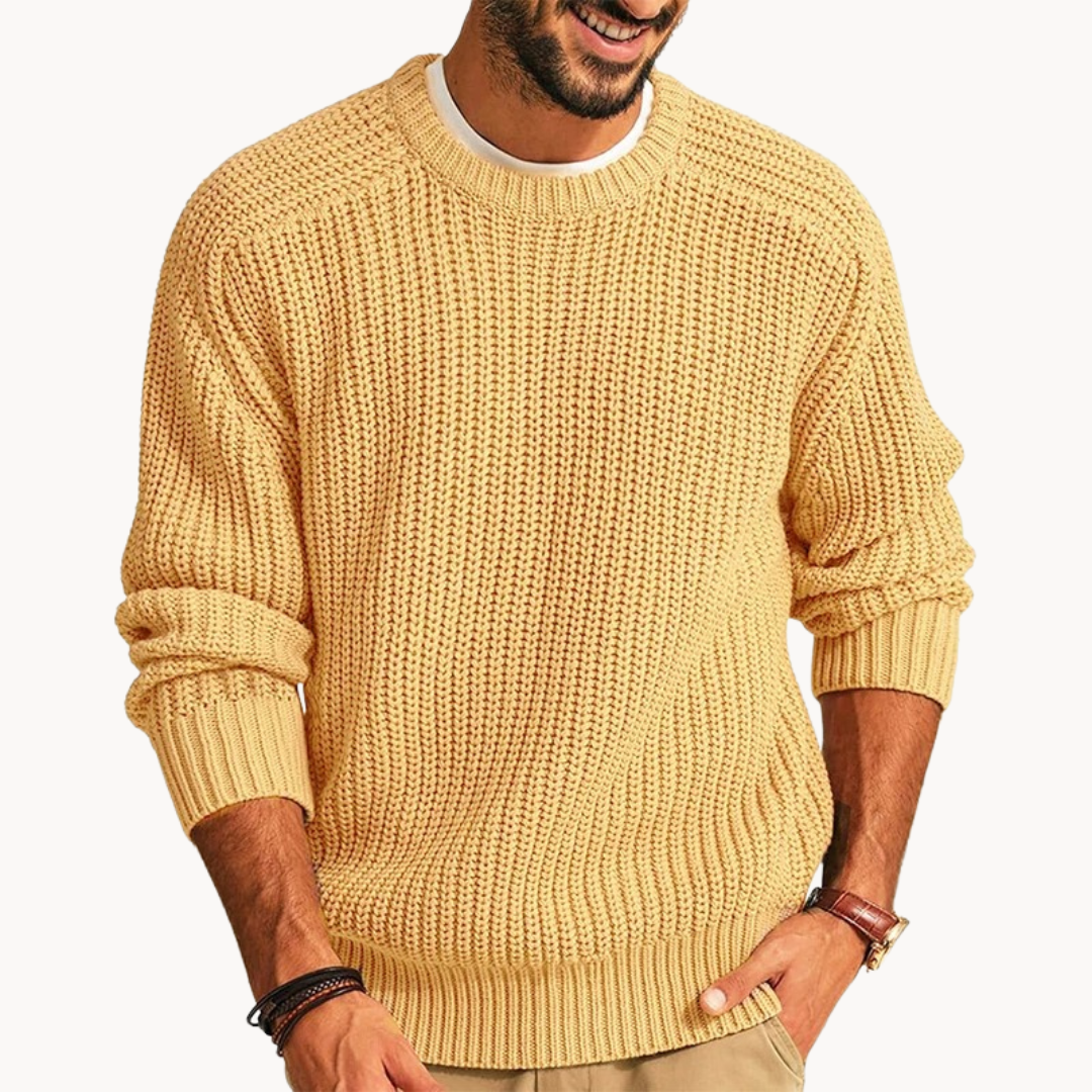 Waffle Knit Pullover - Sweater