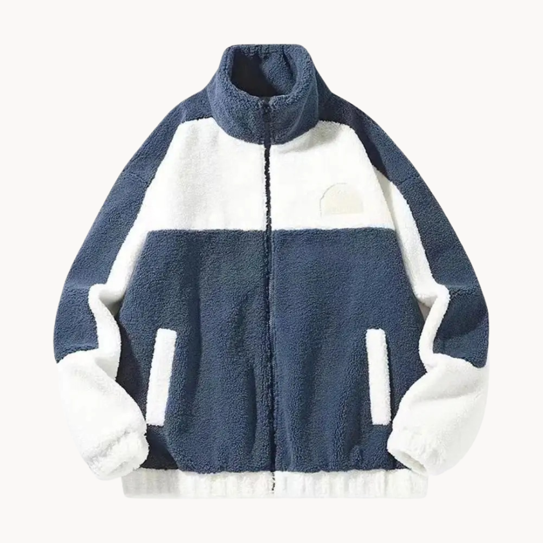 Full-Zip Fleece Stand Collar - Sweater