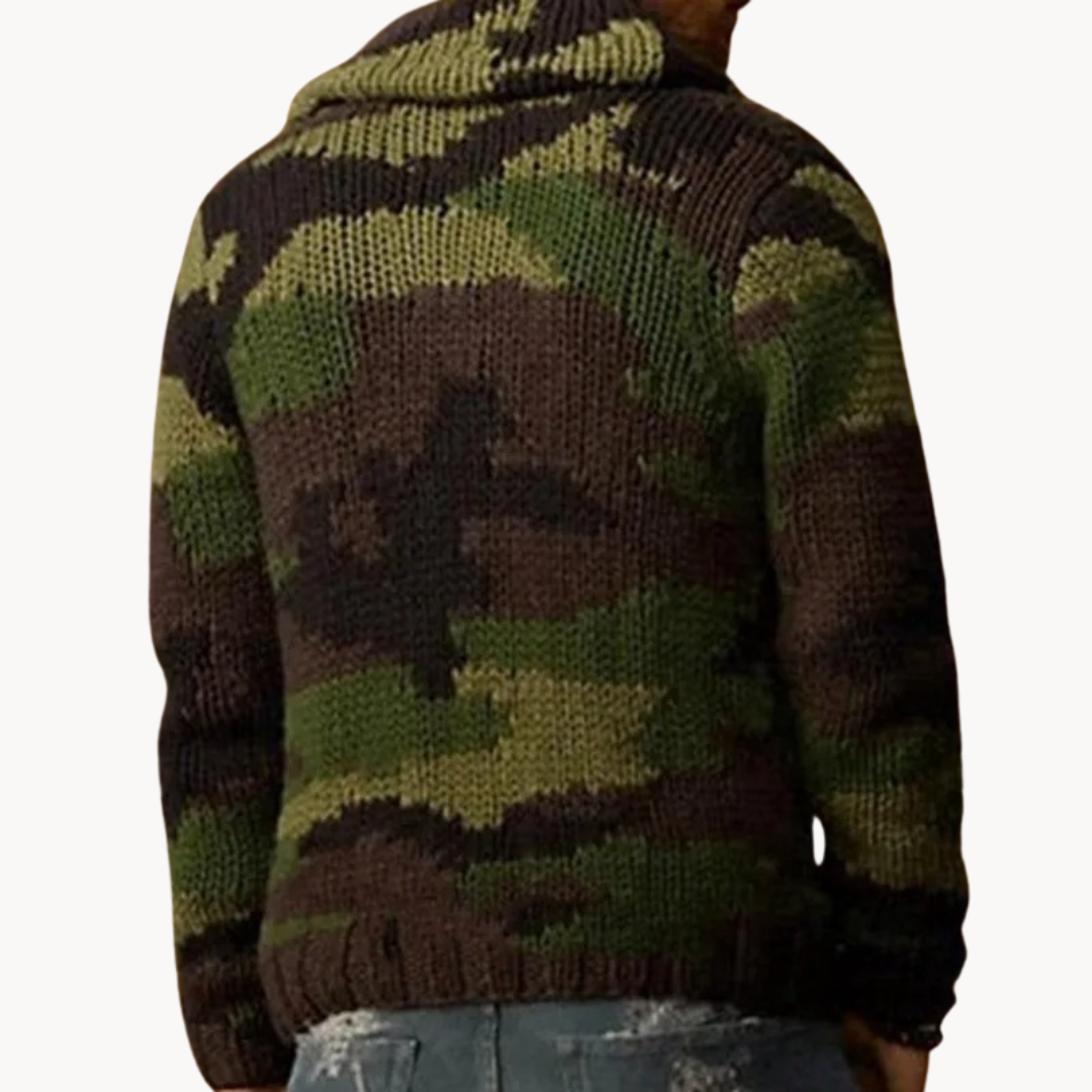 Camo Shawl Collar - Cardigan