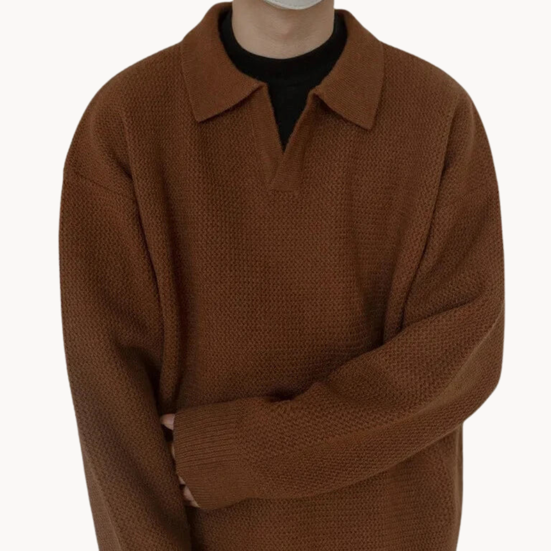 Dawn Mist Polo Collar - Sweater