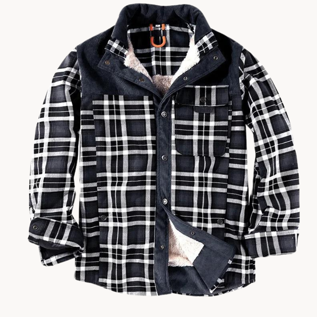 Fleece-Lined Plaid Button-Up - Shirt