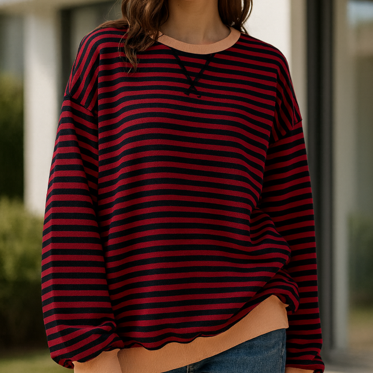 Dahlia - Striped Cotton Sweater
