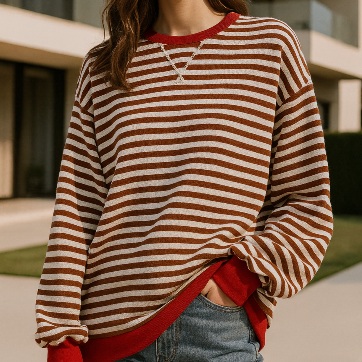 Dahlia - Striped Cotton Sweater