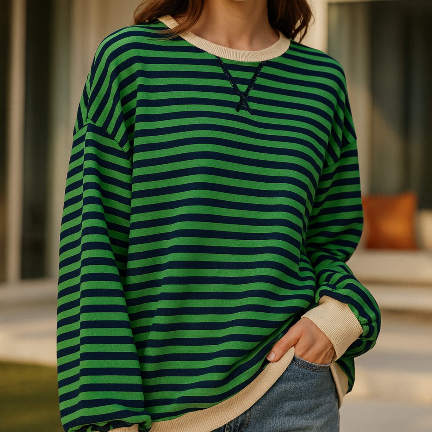 Dahlia - Striped Cotton Sweater