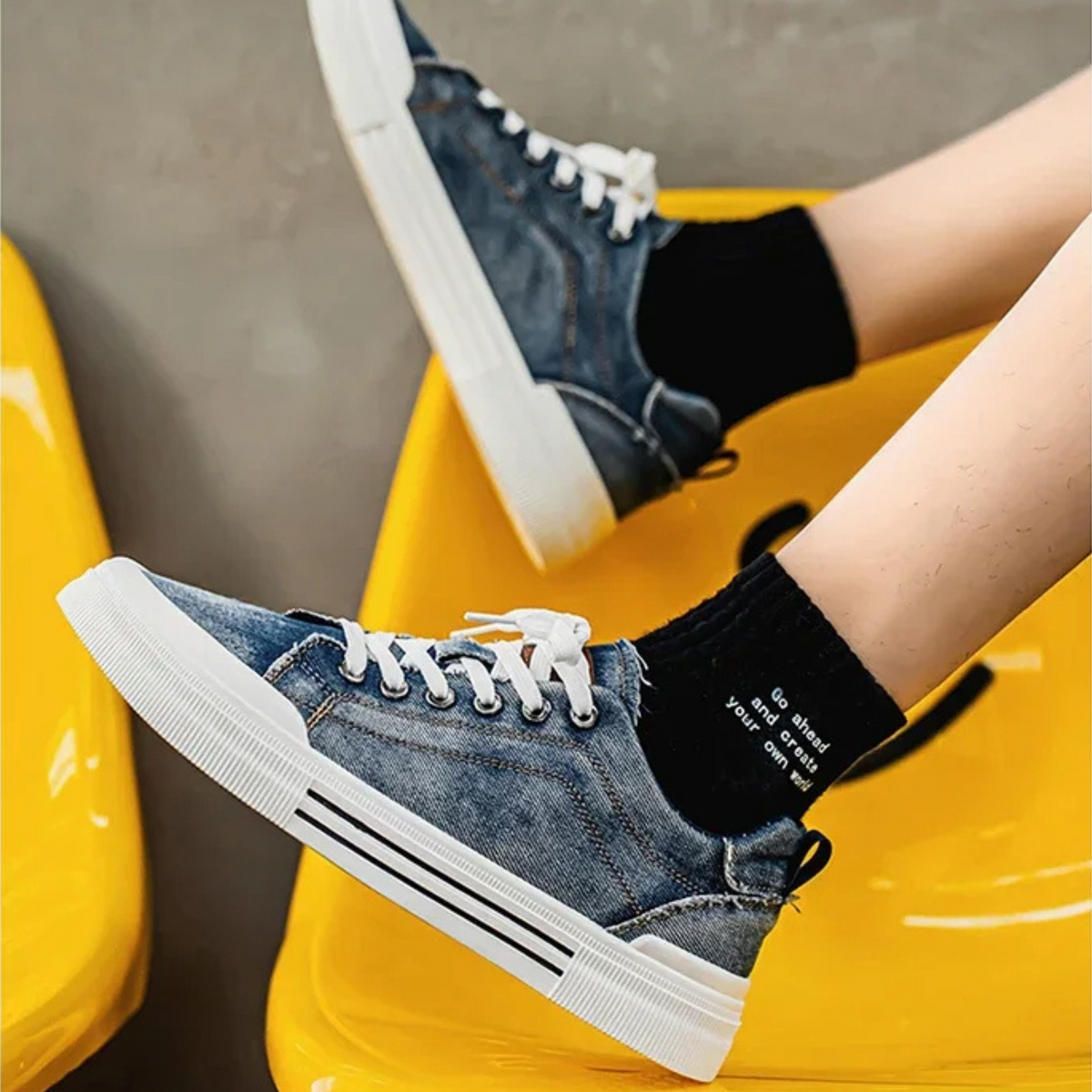 Denim Low-Top - Sneakers