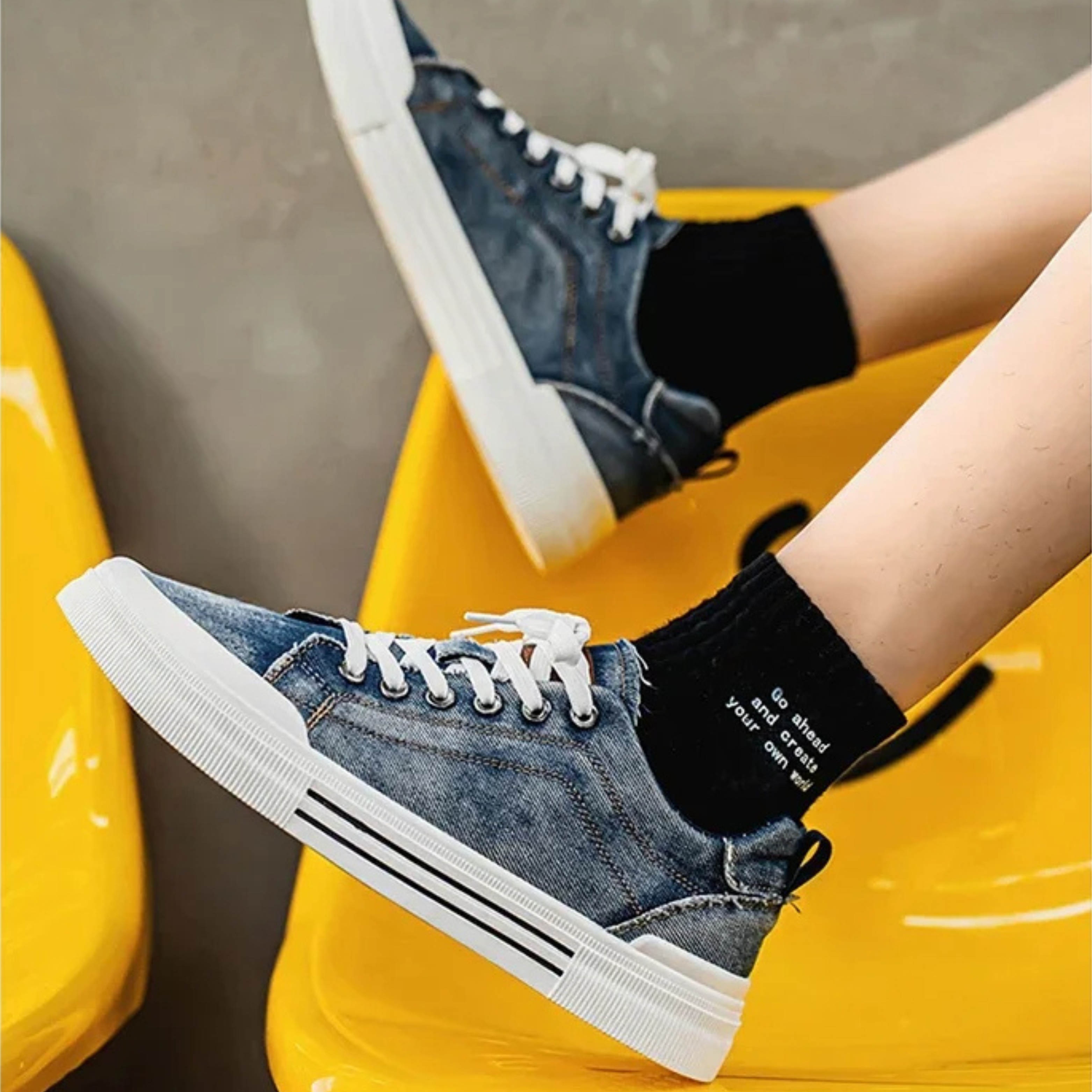 Denim Low-Top - Sneakers