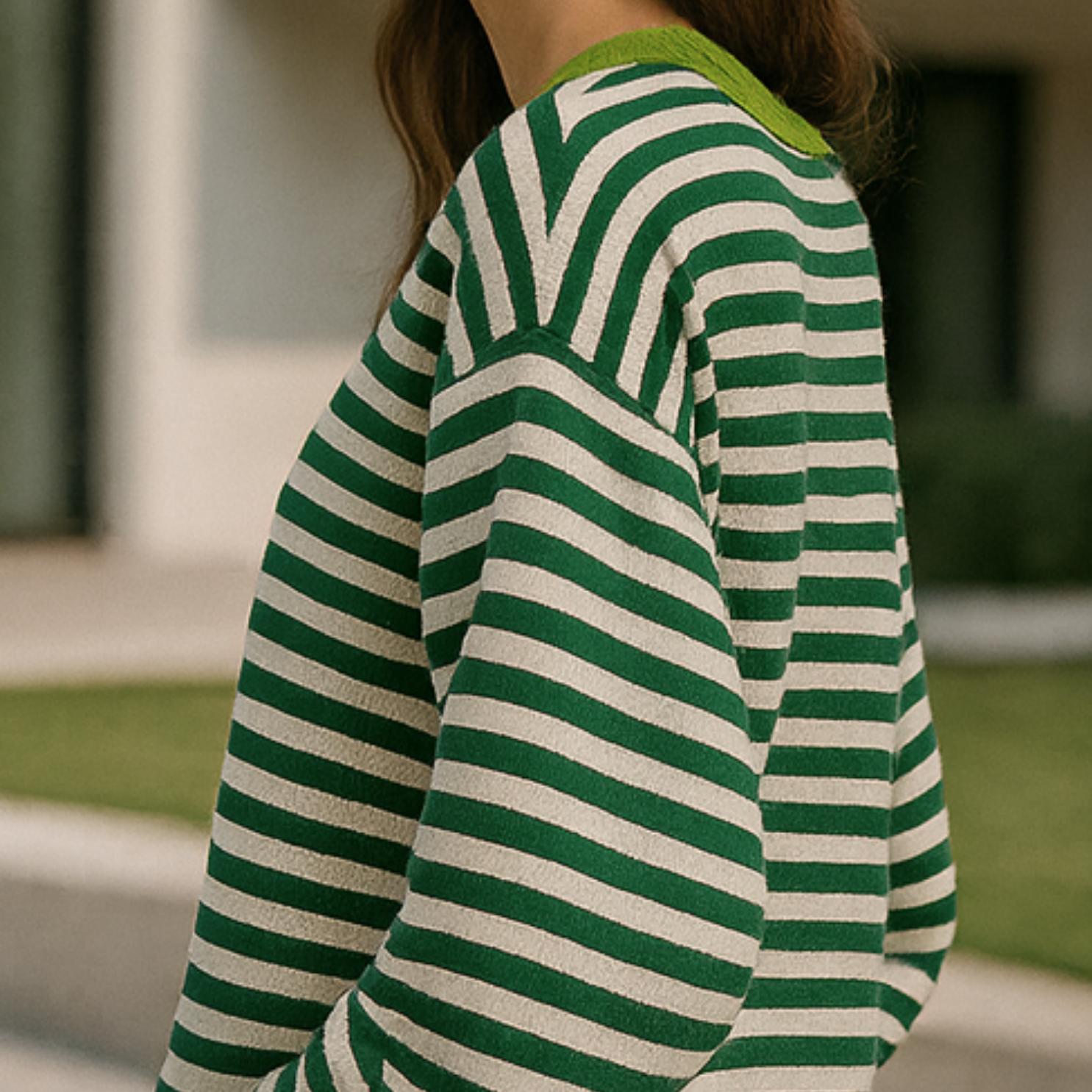 Dahlia - Striped Cotton Sweater
