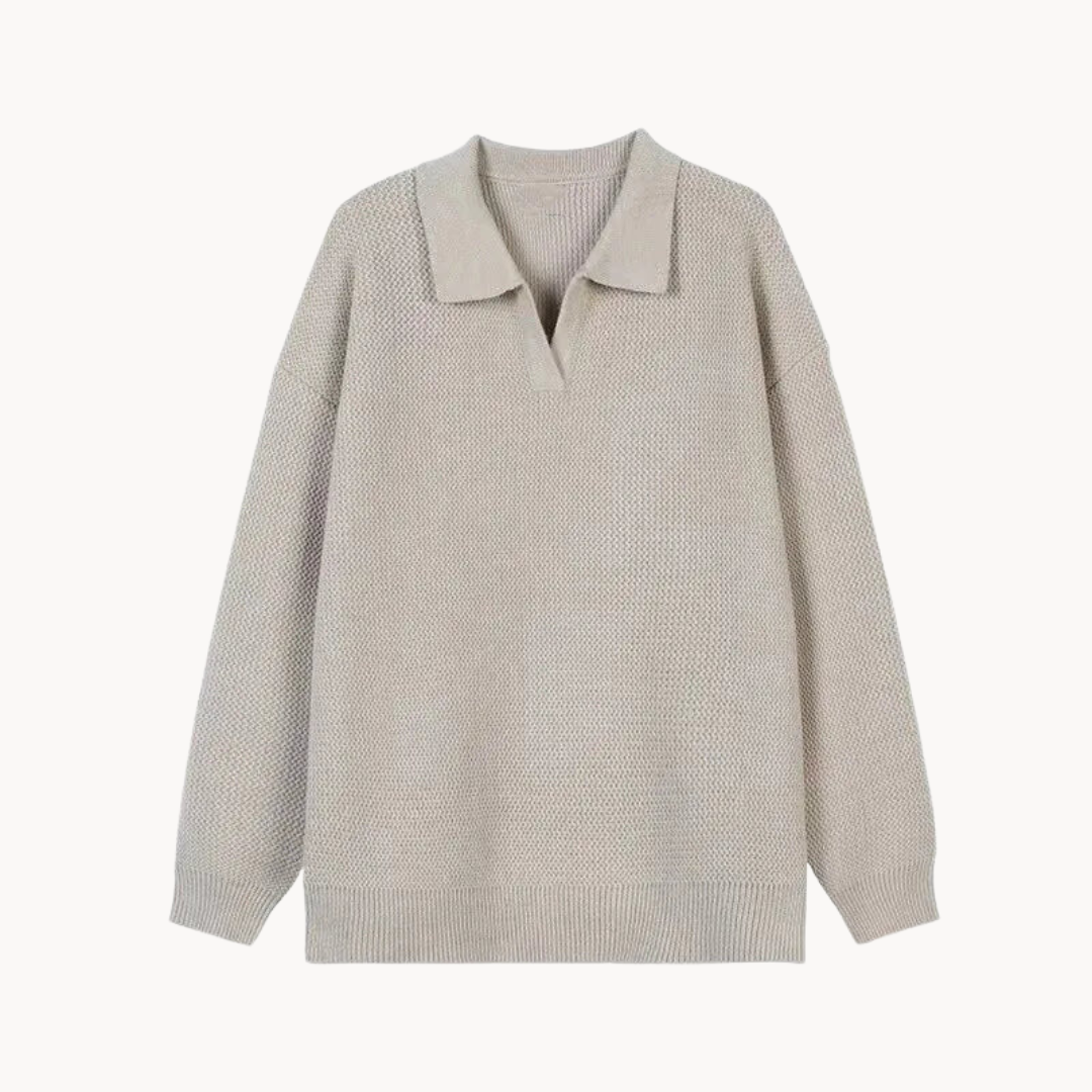 Dawn Mist Polo Collar - Sweater