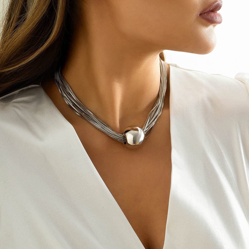 Sterling Silver Moon Drop Pendant - Necklace