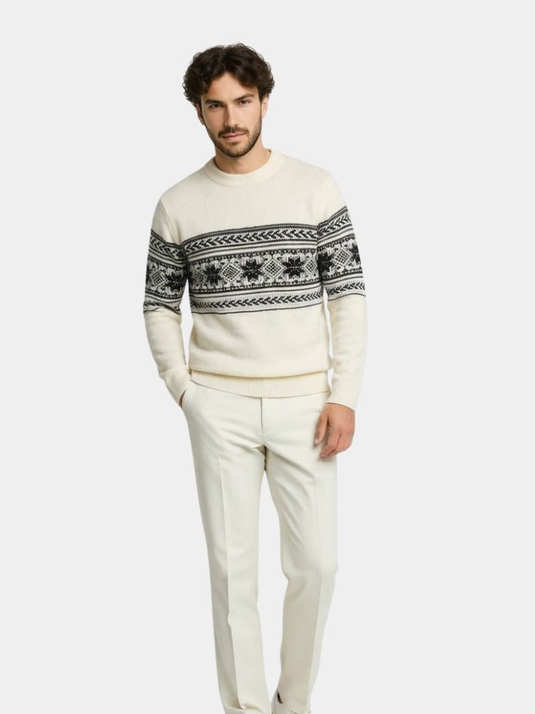 100% Wool Fair Isle Pullover Sweater Jumper - Casa  Laro CASA LARO