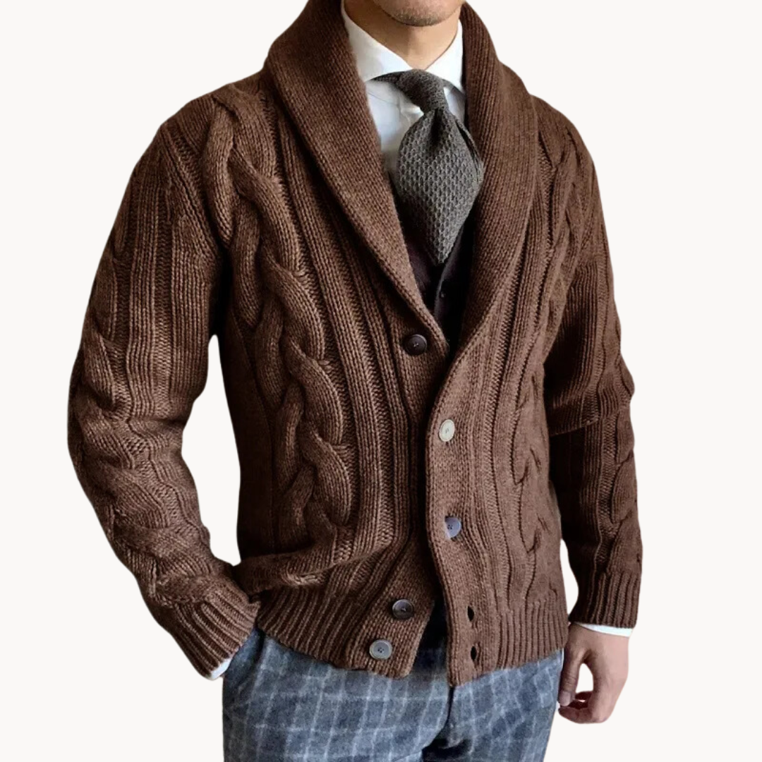 Knit Shawl Collar - Cardigan