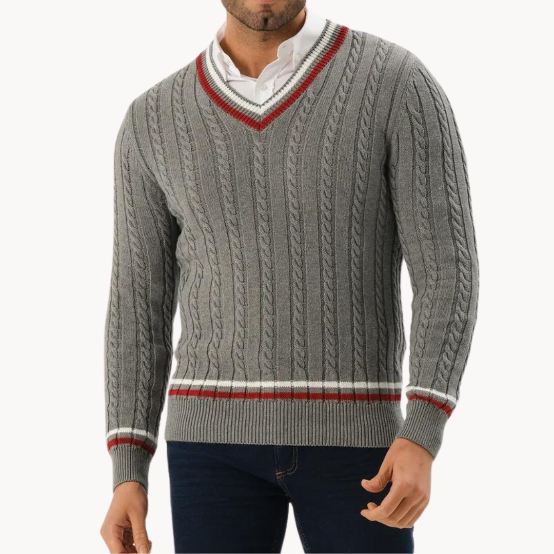 Burnt Sienna Ribbed Crewneck - Sweater