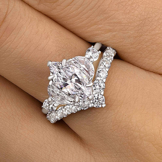 Gorgeous Marquise Cut Sterling Silver Brida Set shineofdiamond