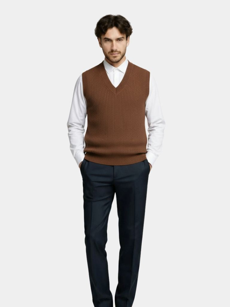 Knit Vest Waistcoat - Casa  Laro CASA LARO