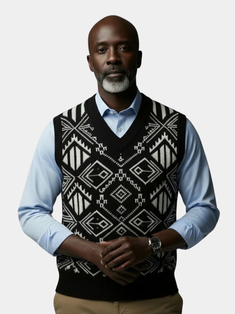 Academic Retro Knit Vest - Casa  Laro CASA LARO