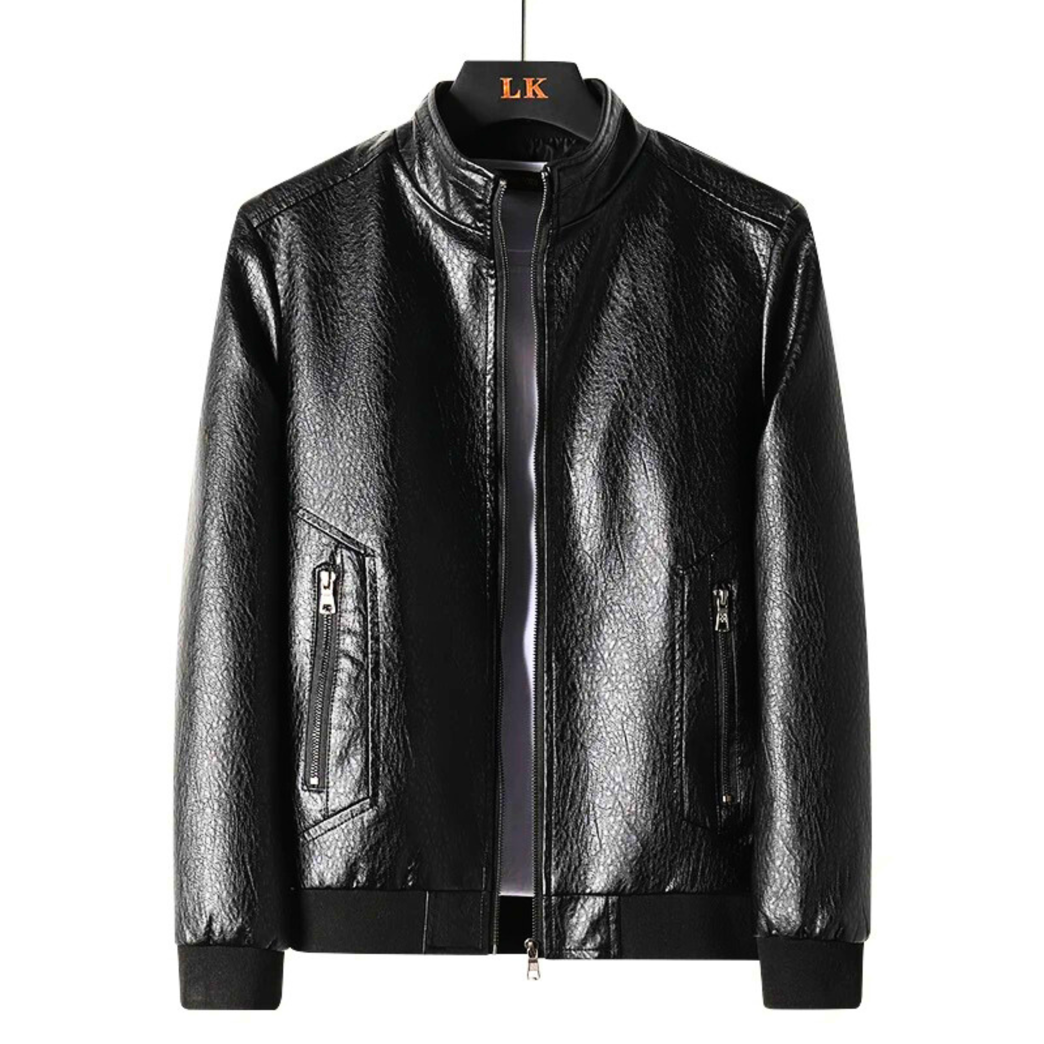 Black Biker Slim-Fit - Leather Jacket