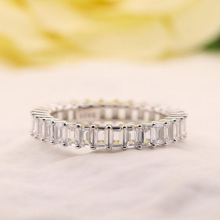 5PCS Stunning Wedding Band Set In Sterling Silver Shineofdiamond