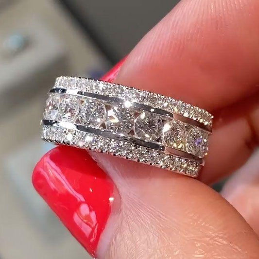 Round Cut Eternity Anniversary Wedding Band Shineofidamond
