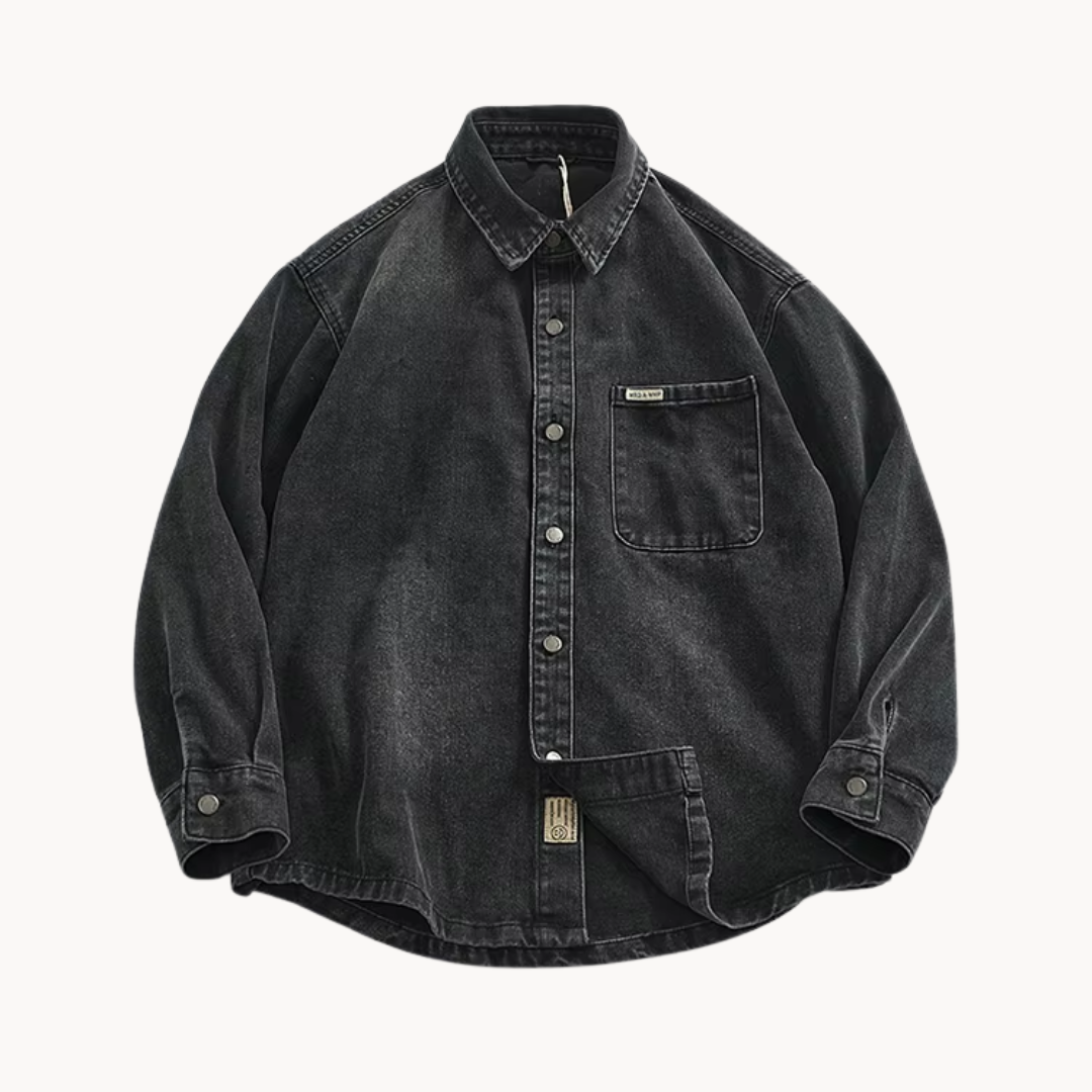 Washed Indigo Denim Western - Shirt