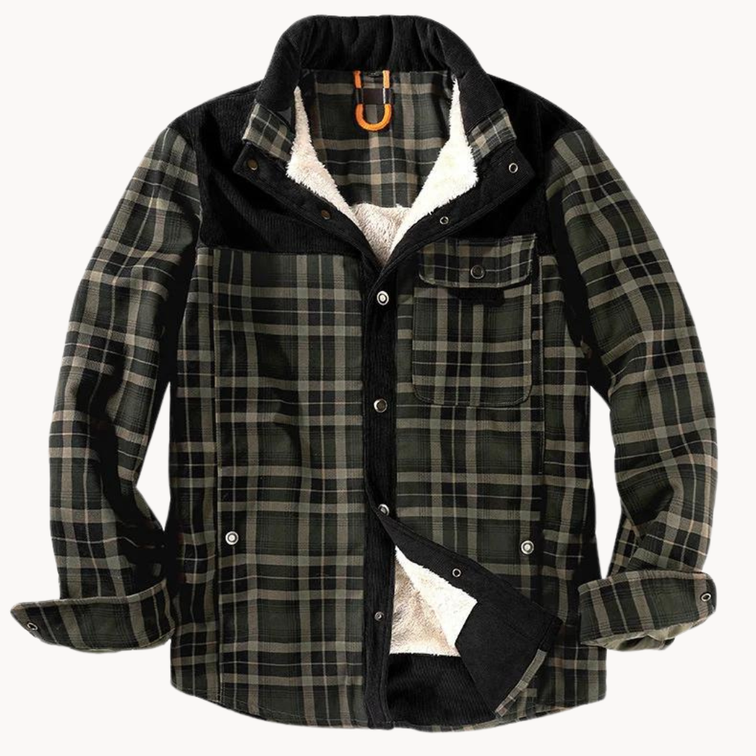 Fleece-Lined Plaid Button-Up - Shirt