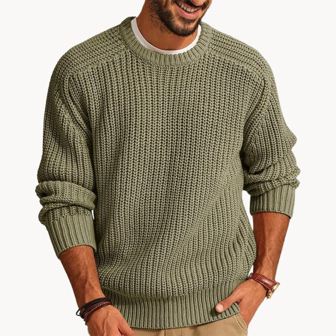 Waffle Knit Pullover - Sweater
