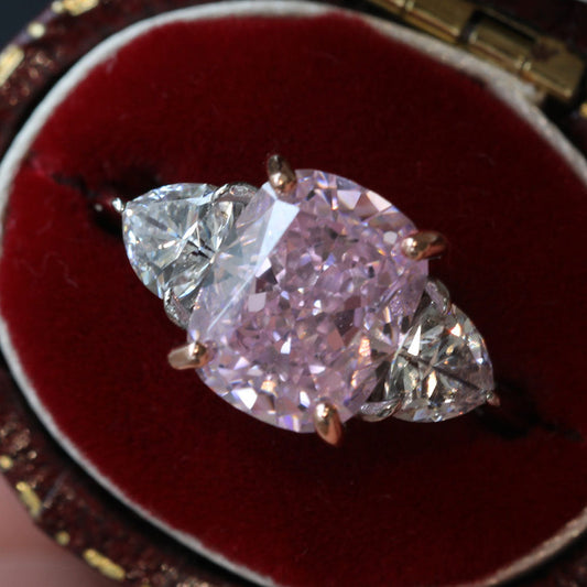 Pink Cushion Cut Engagement Ring Shine of Diamond