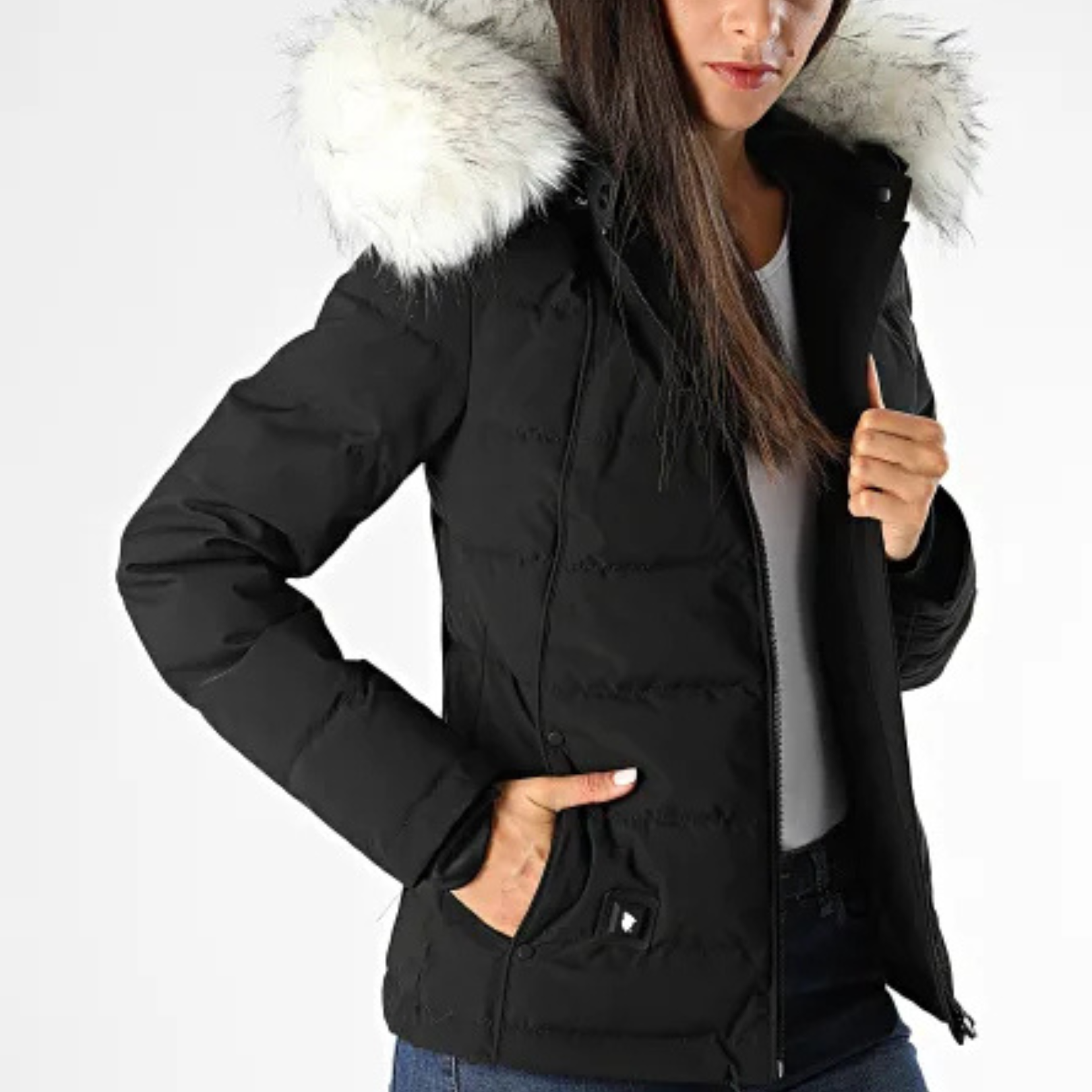 Freya | Heated Women’s Puffer Jacket with Faux Fur Hood