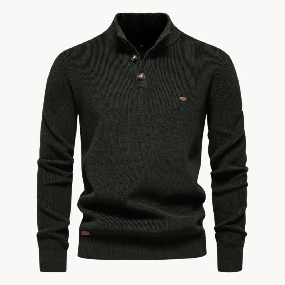 Button Mock Neck - Sweater