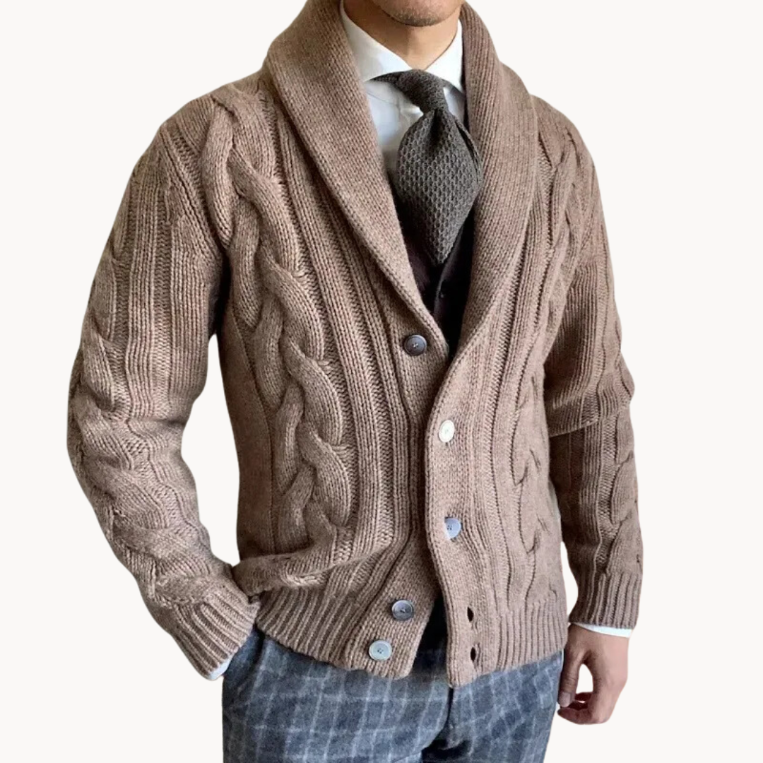 Knit Shawl Collar - Cardigan