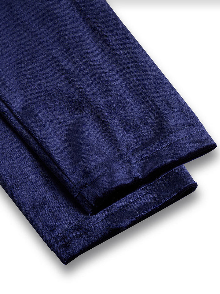 Luxurious   Velvet Long-Sleeve Midi Dress SN