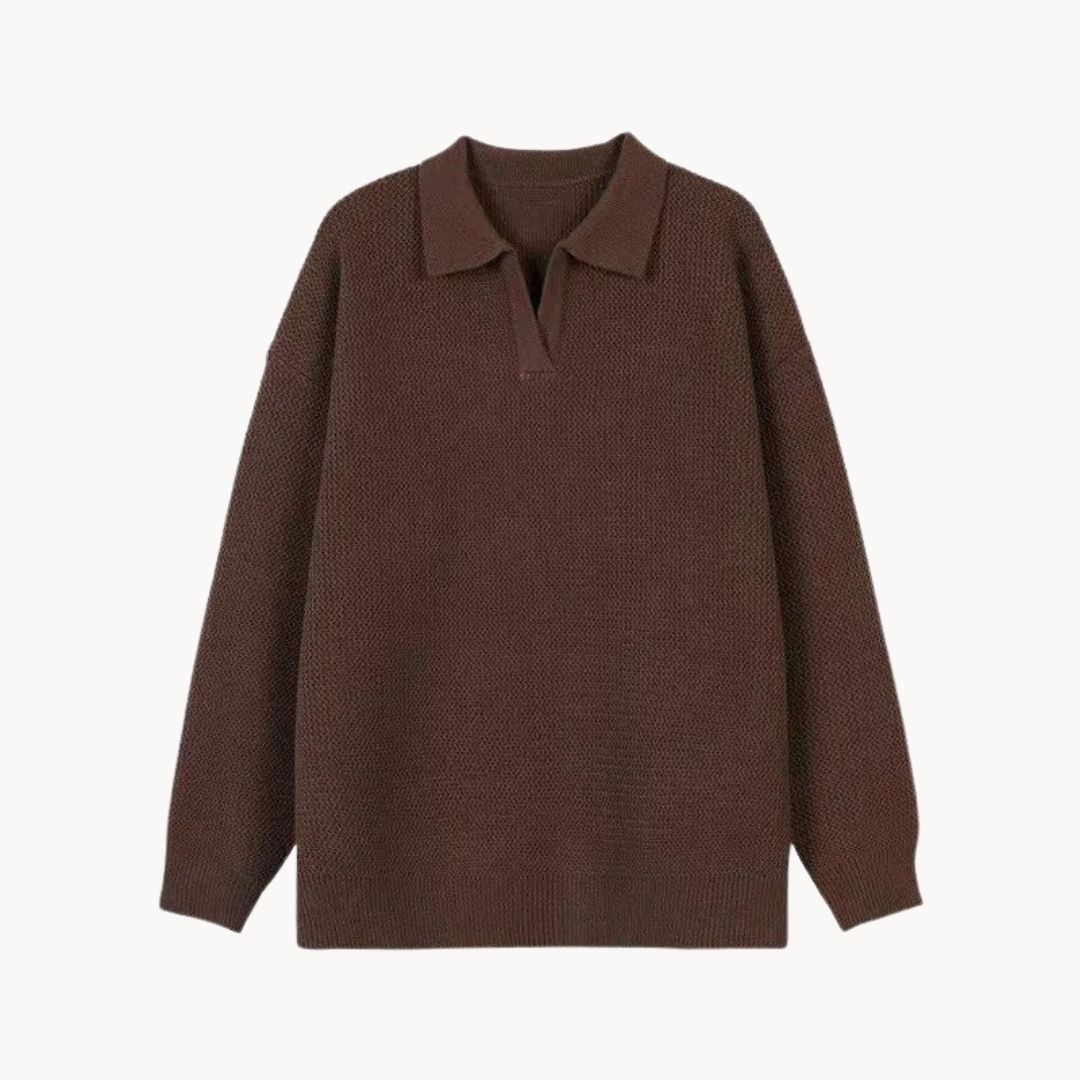 Dawn Mist Polo Collar - Sweater
